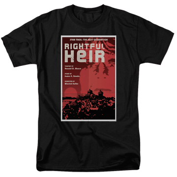 Black men's regular fit t-shirt with Star Trek The Next Generation Season 6 Episode 23 graphic