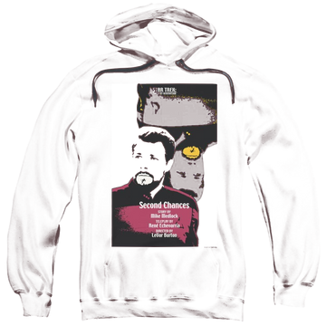 Black pullover hoodie with Star Trek Tng Season 6 Episode 24 graphic