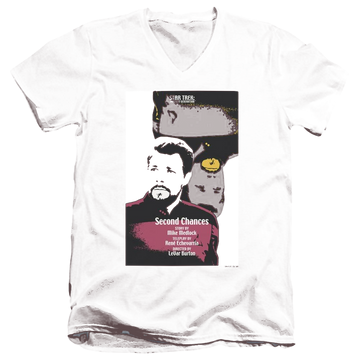 Black men's v-neck t-shirt with Star Trek Tng Season 6 Episode 24 graphic