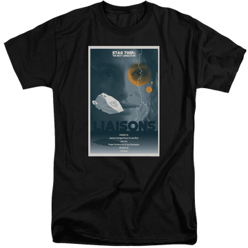 Black men's tall fit t-shirt with Star Trek The Next Generation Tng Season 7 Episode 2 graphic