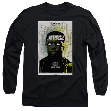 Black men's long sleeve t-shirt with Star Trek The Next Generation Tng S7 Ep3 graphic