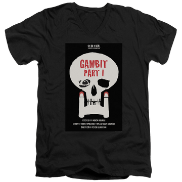 Black men's v-neck t-shirt with Star Trek The Next Generation Tng Season 7 Episode 4 graphic
