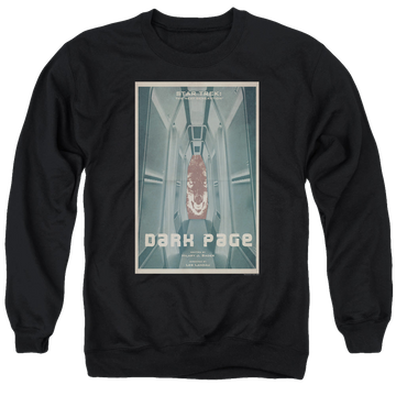 Black men's crewneck sweatshirt with Star Trek The Next Generation Tng S7 Ep7 graphic