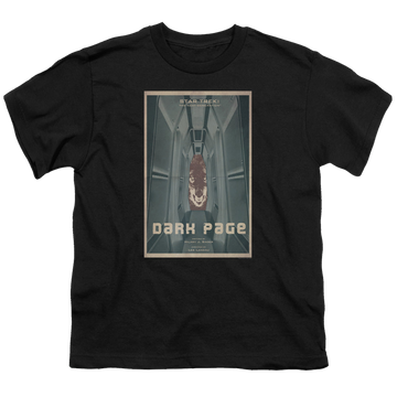 Black youth t-shirt for ages 8 to 12 with Star Trek The Next Generation Tng Season 7 Episode 7 graphic
