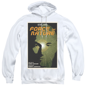 White pullover hoodie with Star Trek The Next Generation Tng Season 7 Episode 9 graphic