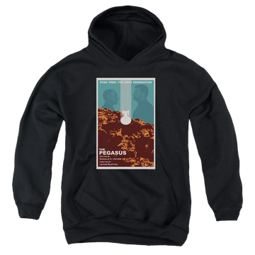 Black youth hoodie for ages 8 to 12 with Star Trek The Next Generation Tng Season 7 Episode 12 graphic