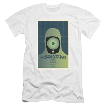 White men's premium slim fit t-shirt with Star Trek The Next Generation Tng Season 7 Episode 13 graphic
