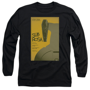 Black men's long sleeve t-shirt with Star Trek The Next Generation Tng S7 Ep14 graphic