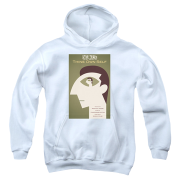 White youth hoodie for ages 8 to 12 with Star Trek The Next Generation Tng Season 7 Episode 16 graphic