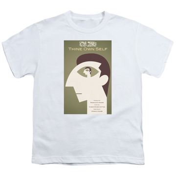 White youth t-shirt for ages 8 to 12 with Star Trek The Next Generation Tng Season 7 Episode 16 graphic