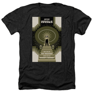 Black men's heather t-shirt with Star Trek The Next Generation Tng Season 7 Episode 17 graphic
