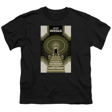 Black youth t-shirt for ages 8 to 12 with Star Trek The Next Generation Tng Season 7 Episode 17 graphic