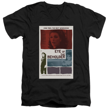 Black men's v-neck t-shirt with Star Trek The Next Generation Tng Season 7 Episode 18 graphic