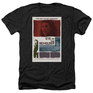 Black men's heather t-shirt with Star Trek The Next Generation Tng Season 7 Episode 18 graphic