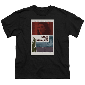 Black youth t-shirt for ages 8 to 12 with Star Trek The Next Generation Tng Season 7 Episode 18 graphic