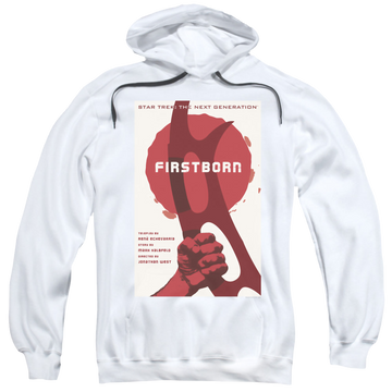 White pullover hoodie with Star Trek The Next Generation Tng Season 7 Episode 21 graphic