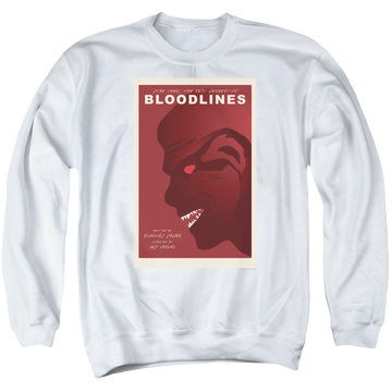 White men's crewneck sweatshirt with Star Trek The Next Generation Tng S7 Ep22 graphic
