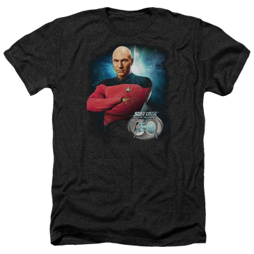 Charcoal men's heather t-shirt with Star Trek Picard 30 graphic