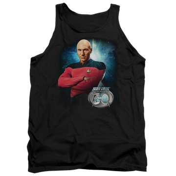 Black men's tank with Star Trek Picard 30 graphic