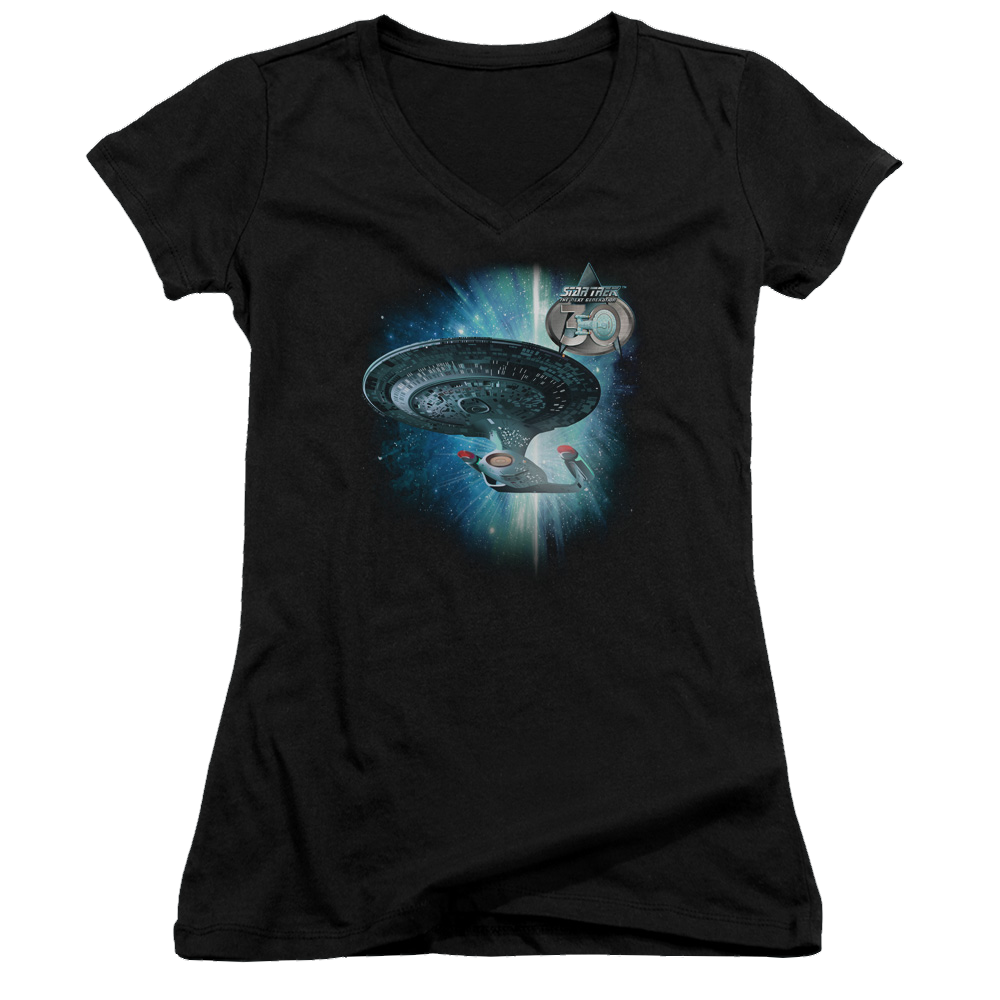 Star Trek Ship 30 Juniors V-Neck T-Shirt Juniors V-Neck T-Shirt Star Trek