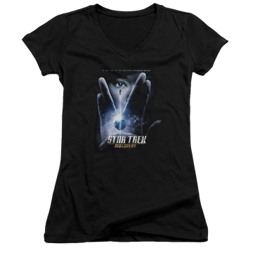 Star Trek Discovery Discovery Begins - Juniors V-Neck T-Shirt Juniors V-Neck T-Shirt Star Trek