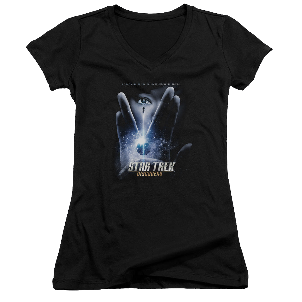 Star Trek Discovery Discovery Begins - Juniors V-Neck T-Shirt Juniors V-Neck T-Shirt Star Trek