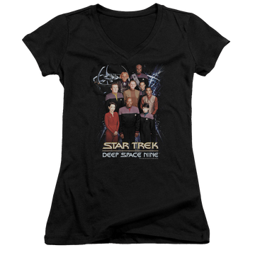 Star Trek Deep Space Nine Ds9 Crew - Juniors V-Neck T-Shirt Juniors V-Neck T-Shirt Star Trek