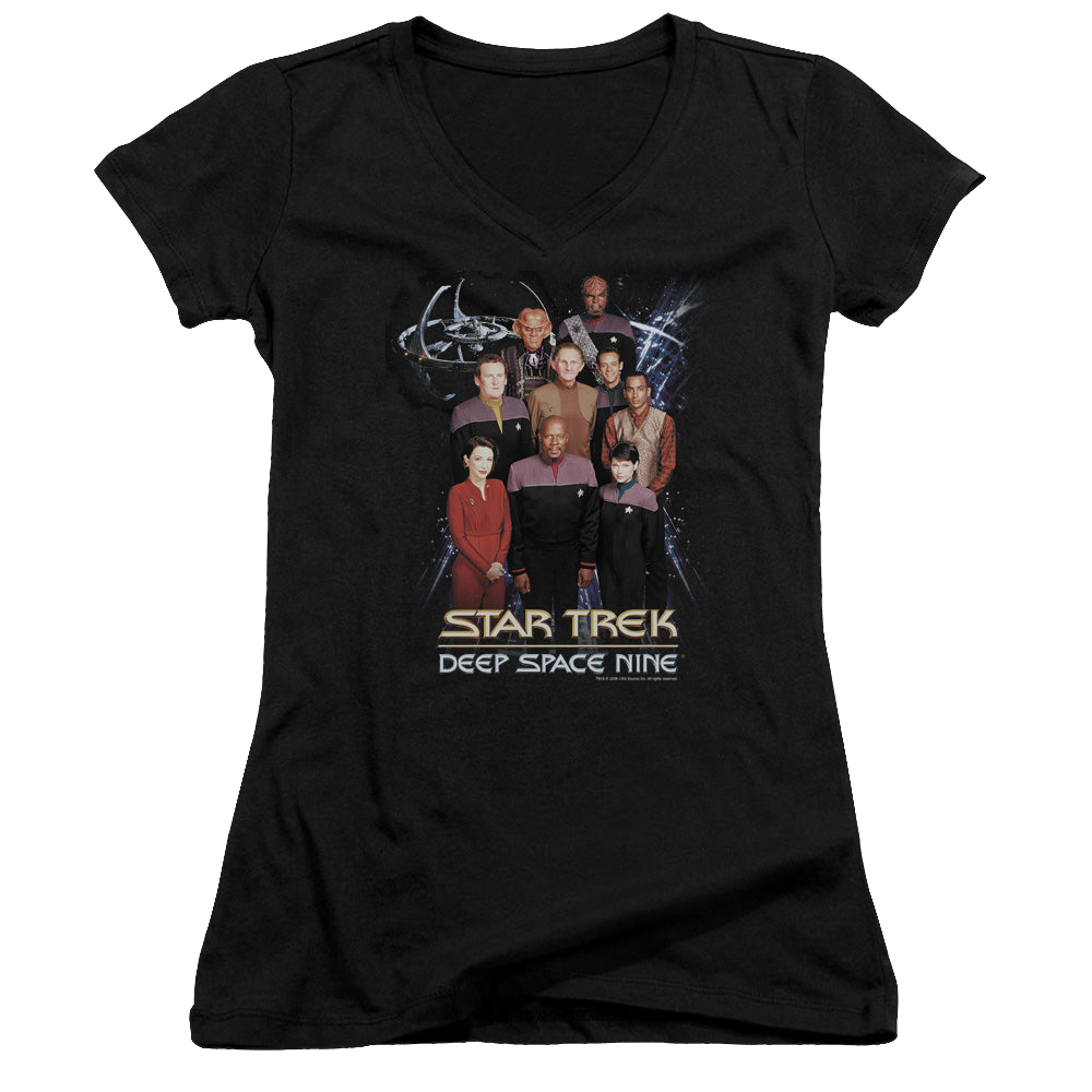Star Trek Deep Space Nine Ds9 Crew - Juniors V-Neck T-Shirt Juniors V-Neck T-Shirt Star Trek