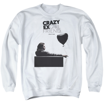 White men's crewneck sweatshirt with Crazy Ex-Girlfriend Crazy Ex Girlfriend graphic