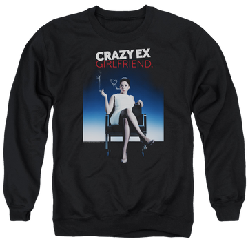 Black men's crewneck sweatshirt with Crazy Ex-Girlfriend Crazy Ex Girlfriend graphic