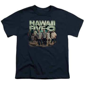 Navy youth t-shirt for ages 8 to 12 with Hawaii Five-O Hawaii 5 0 graphic