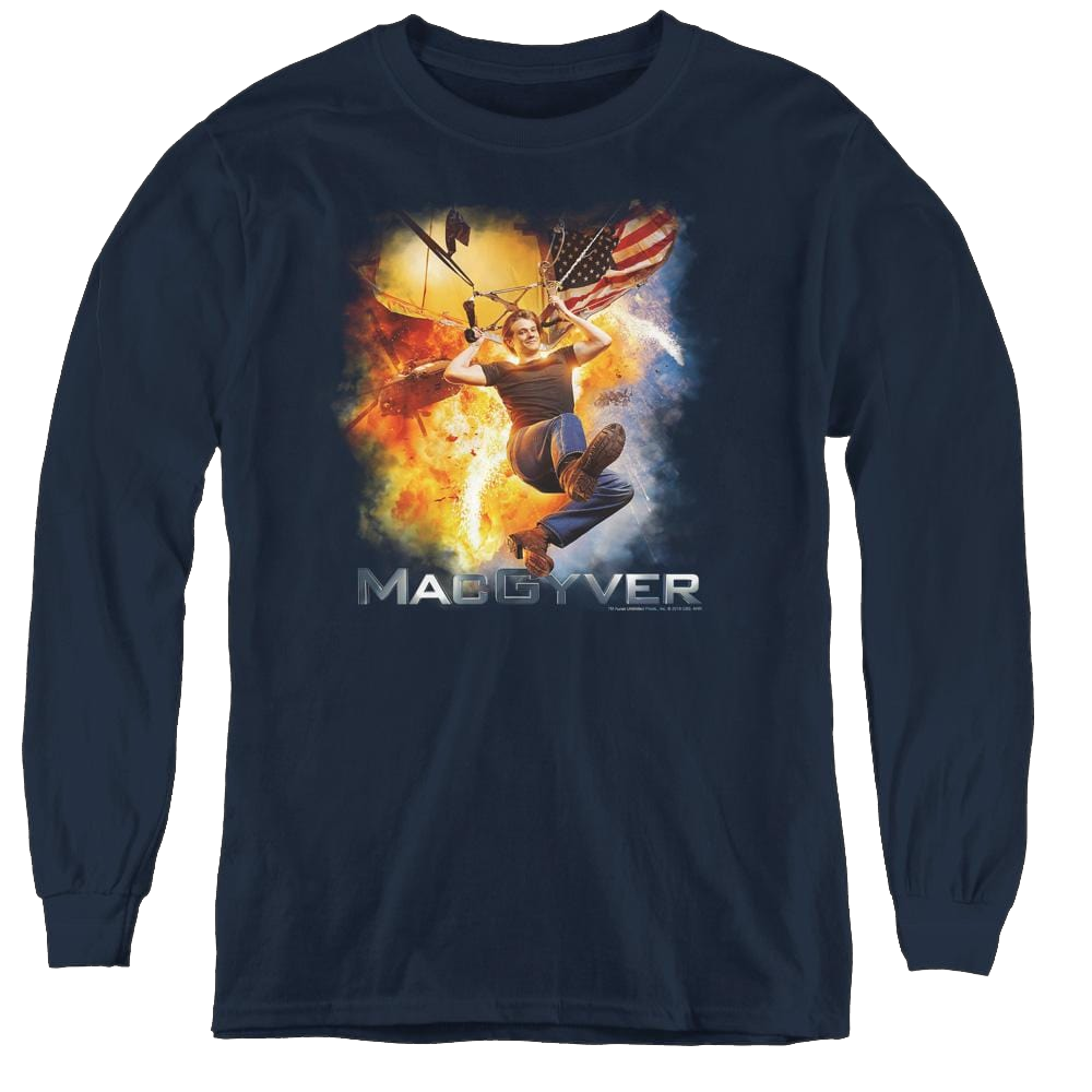 Macgyver Macgyver - Youth Long Sleeve T-Shirt Youth Long Sleeve T-Shirt MacGyver