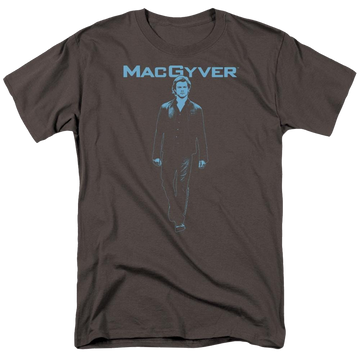 Charcoal men's regular fit t-shirt with Macgyver graphic
