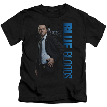 Black kid's t-shirt for ages 4 to 7 with Blue Bloods graphic