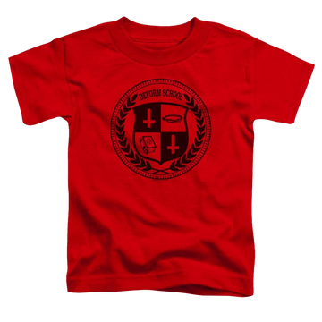 Red toddler t-shirt with Hell Fest Deform School graphic