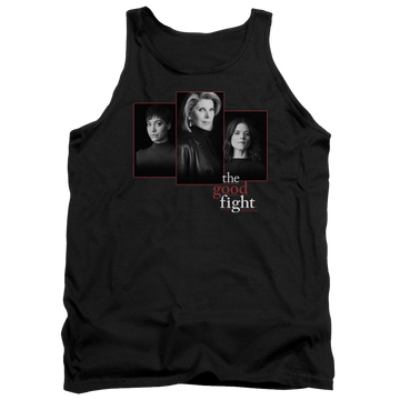 Black men's tank with The Good Fight Cast graphic