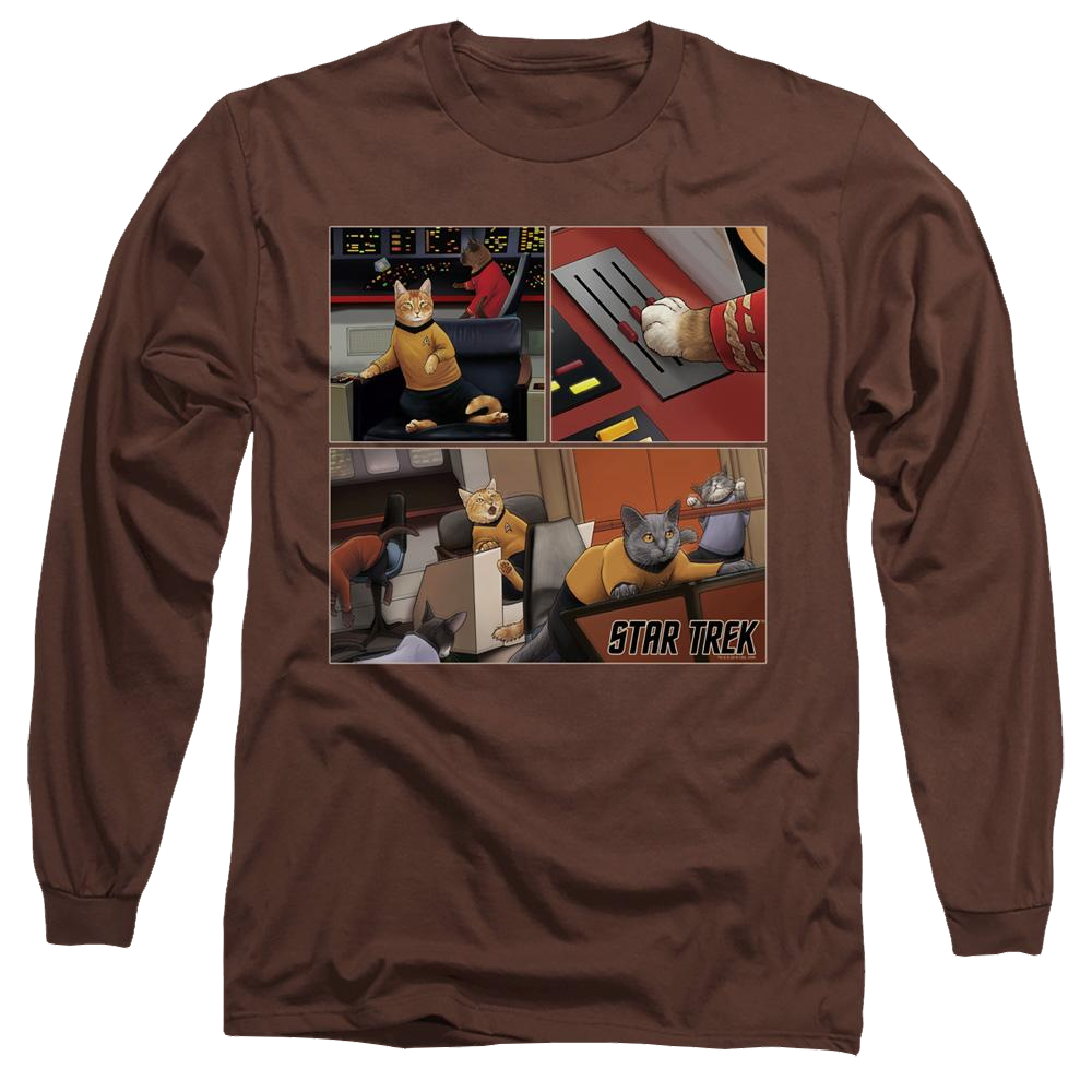 Star Trek The Original Series Warp Speed Triptych - Men's Long Sleeve T-Shirt Men's Long Sleeve T-Shirt Star Trek