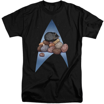Black men's tall fit t-shirt with Star Trek The Original Series Five Year Nap graphic