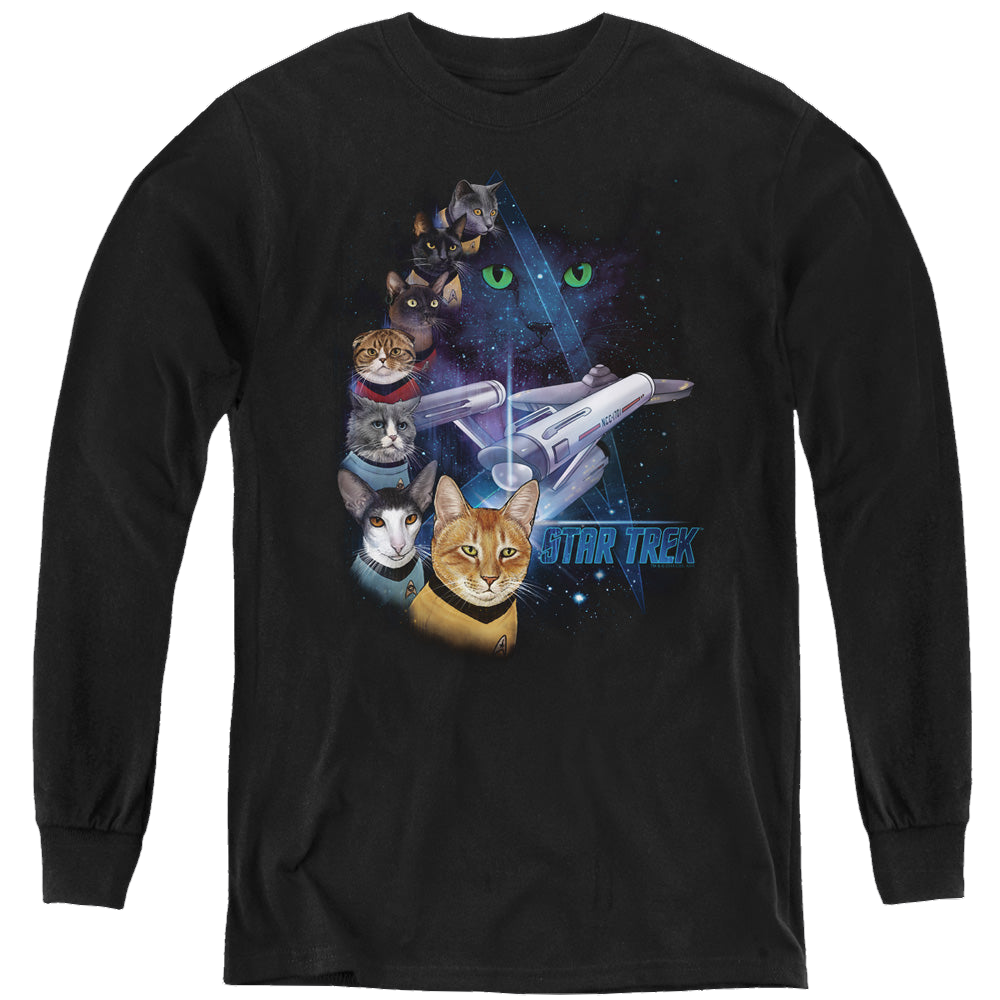 Star Trek The Original Series Feline Galaxy - Youth Long Sleeve T-Shirt Youth Long Sleeve T-Shirt Star Trek