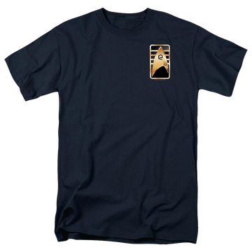 Navy men's regular fit t-shirt with Star Trek Discovery Cadet Badge graphic