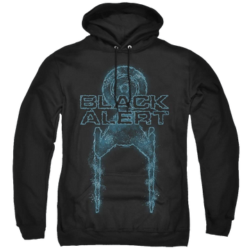 Black pullover hoodie with Star Trek Discovery Black Alert graphic