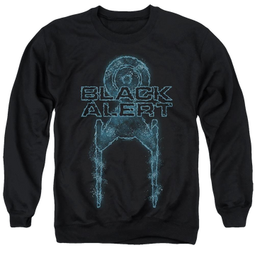 Black men's crewneck sweatshirt with Star Trek Discovery Black Alert graphic