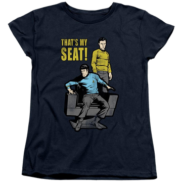 Royal women's t-shirt with Star Trek The Original Series My Seat graphic
