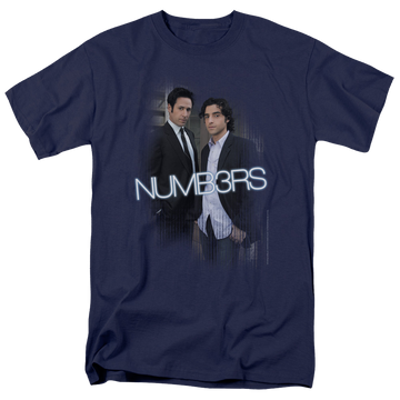 Navy men's regular fit t-shirt with Numbers Don & Charlie graphic