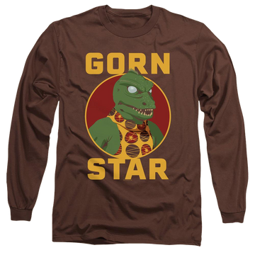 Coffee men's long sleeve t-shirt with Star Trek The Original Series Gorn Star graphic