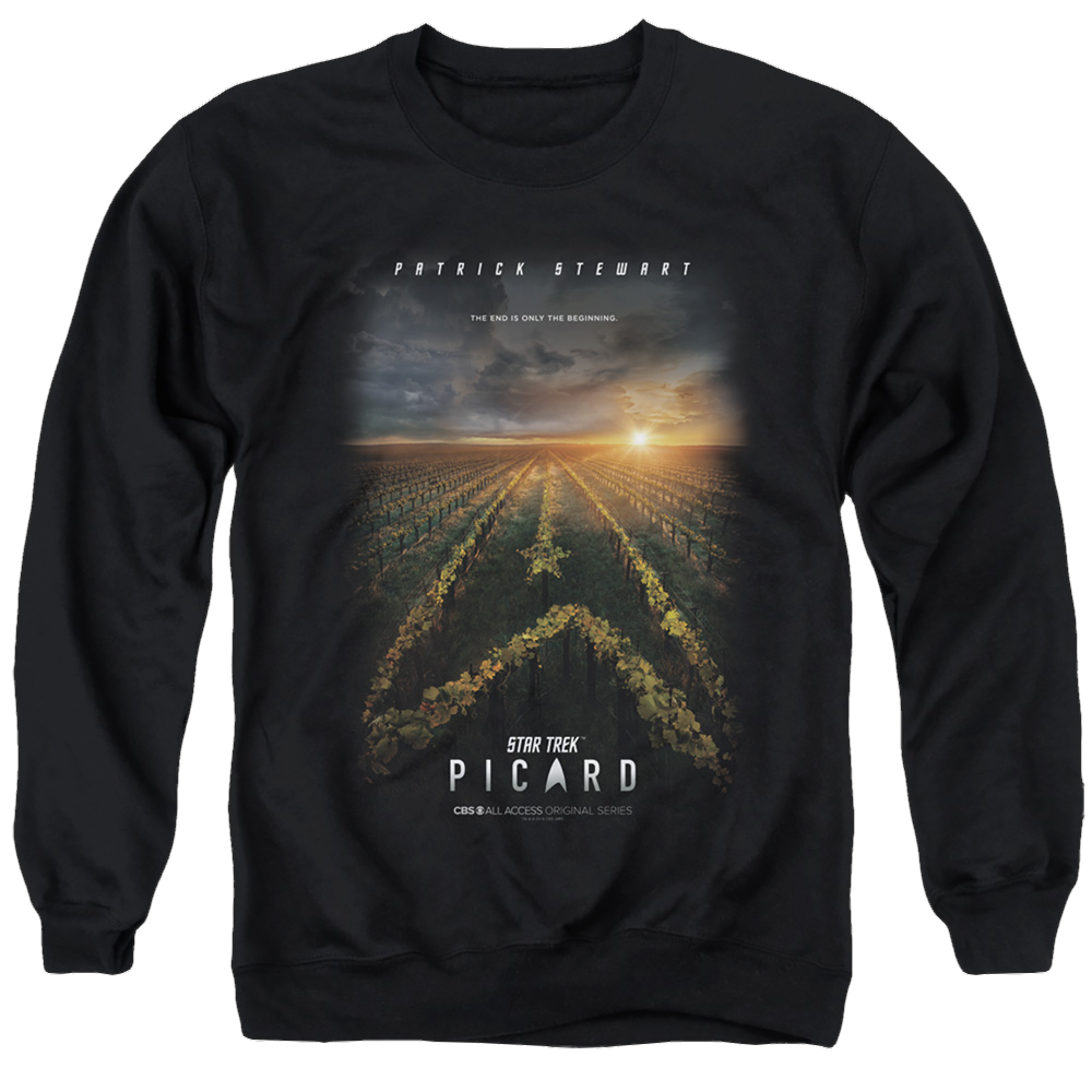 Star Trek Picard Picard Poster - Men's Crewneck Sweatshirt Men's Crewneck Sweatshirt Star Trek