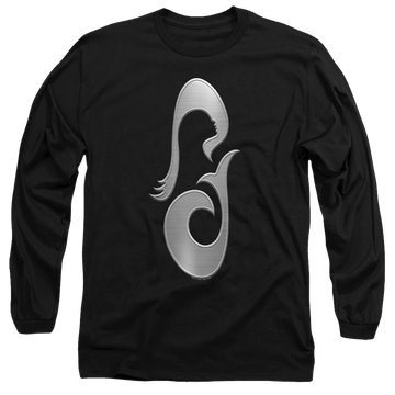 Black men's long sleeve t-shirt with Star Trek Picard La Sirena Metal Icon graphic