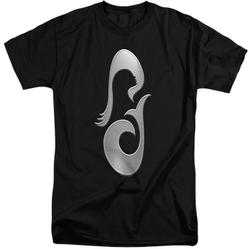 Black men's tall fit t-shirt with Star Trek Picard La Sirena Metal Icon graphic
