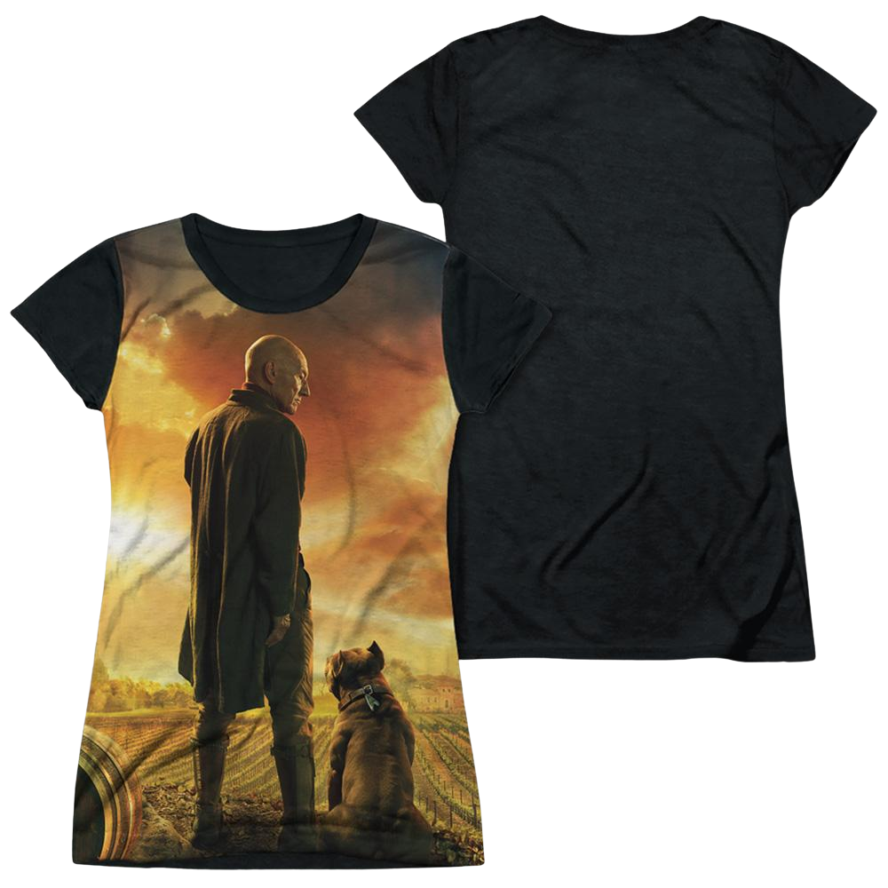 Star Trek Picard Picard Poster - Juniors Black Back T-Shirt Juniors Black Back T-Shirt Star Trek