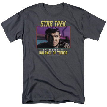 Charcoal men's regular fit t-shirt with Star Trek Balance Of Terror graphic